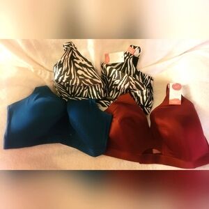 BRAND NEW CACIQUE, LIGHTLY LINED, NO-WIRE COMFORT BLISS BRA'S (set of 3)